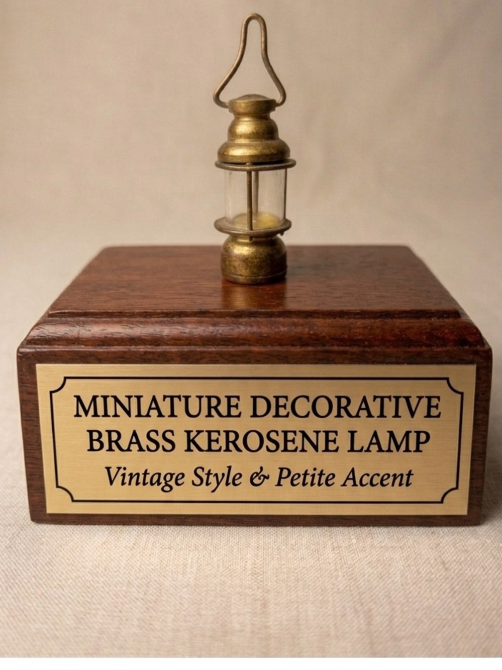 Mini Vintage Brass Lantern Accent - Brass Finish